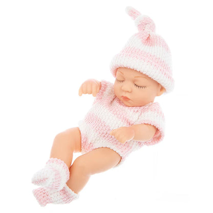 Mini 7Inch Reborn Doll 2Pieces Clothes Sleeping Baby Doll 19cm Born Dolls Baby Toys Sweater Jumpsuite The Best Gift for Girls
