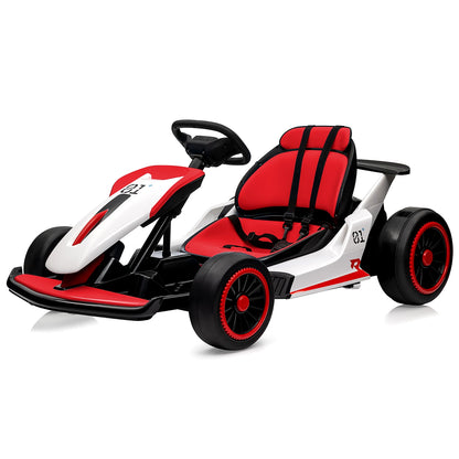 24V Go Kart Ride On Racing Toy for Kids 6+ Ride On Drift Kart with 200W*2 Extra Powerful Motors Large Battery with Music Horn