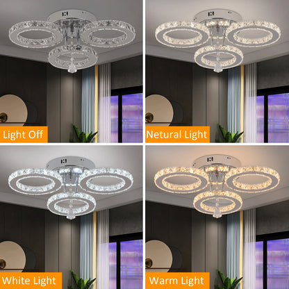 Modern Crystal Led Ceiling Chandelier Light RC With Remote Control Pendant Lights Home Decor for Bedrom Luminaire Light Fixtures