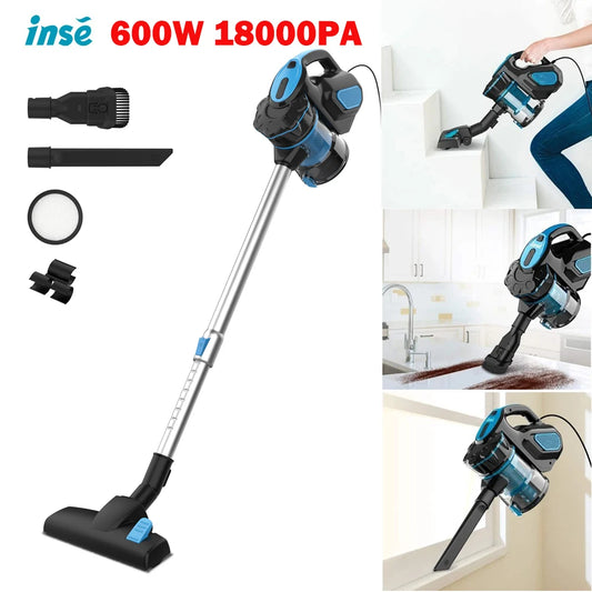 INSE I5 Corded Vacuum Cleaner with 600W Motor 18Kpa Powerful Stick Handheld Vaccum Cleaner for Home Pet Hair Hard Floor Cleaning