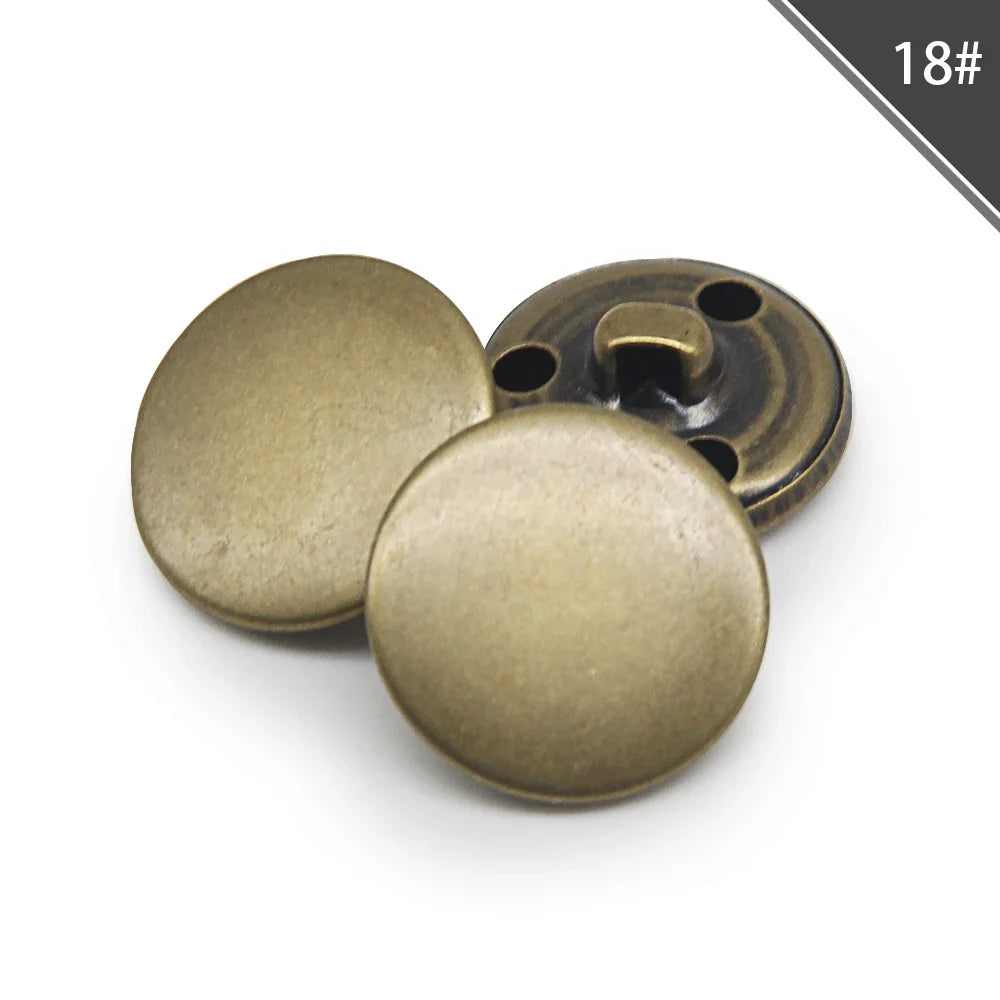 10pcs/lot 15/18/20/23/25mm vintage copper metal buttons garment overcoat sewing accessories buttons for clothing crafts DIY