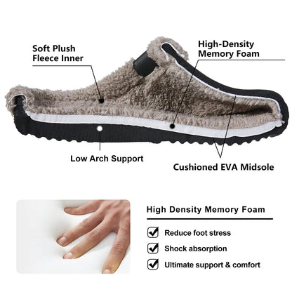Comwarm Winter New Fuzzy House Slippers For Women Men Waterproof Garden Shoes Soft Plush Slippers Outdoor Warm Furry Clogs Slide