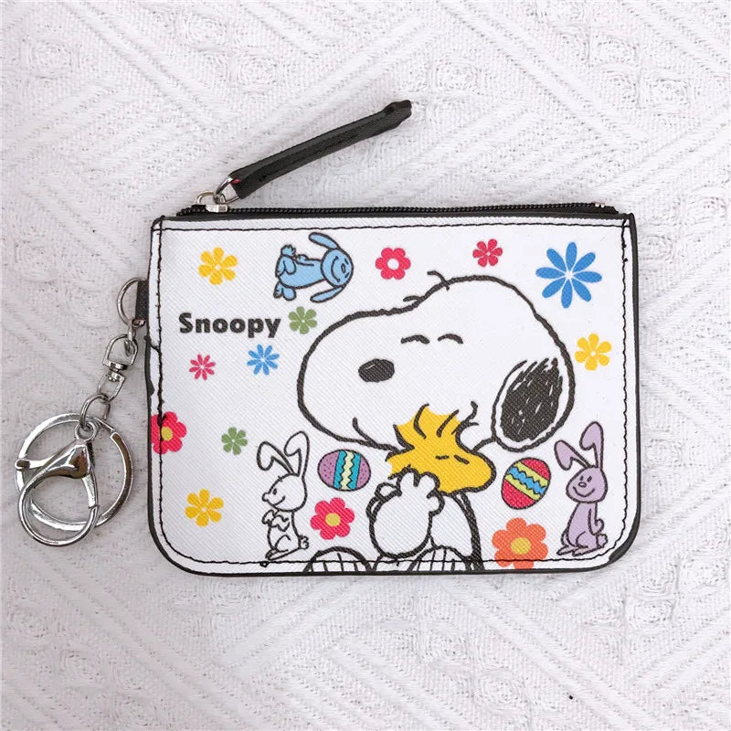 Snoopy Coin Purses Charlie Brown Cute Wallet Women Leisure Woodstock Zipper Card Holder Coin Pouch Lady Cases Giirls