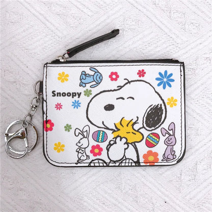 Snoopy Coin Purses Charlie Brown Cute Wallet Women Leisure Woodstock Zipper Card Holder Coin Pouch Lady Cases Giirls