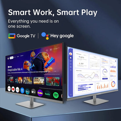 32 Inch 4K Smart Monitor with Google TV System UHD 3440x2560P Hey Google Voice Remote Netflix Licensed Dolby