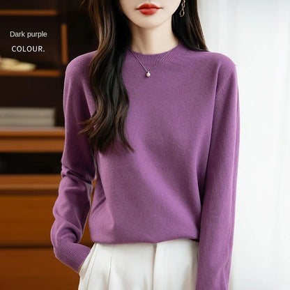 Women 22 colors weater O-neck Autumn Winter Basic 100% Andy velvet Warm Casual Pulls Jumpers Korean FashionSpring Knitwear 2025
