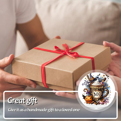 2D Flat Halloween DIY Desktop Diamond Art Kits Single Drill Diamond Painting Desktop Ornaments Kit for Home Office Desktop Decor