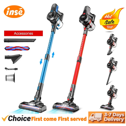 INSE Cordless Vacuum Cleaner 160W Powerful 6-in-1 Handheld Stick Vacuum Up to 45mins Runtime for Home Carpet Bed Clean N650/N660