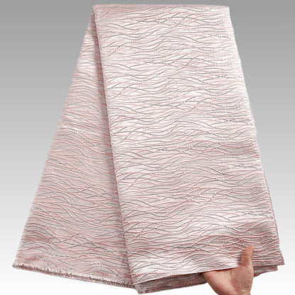 Luxury African Damask Jacquard Lace Fabric 2025 High Quality 5 Yards Nigerian Brocade Lace Fabric for Women Sewing Dress Party