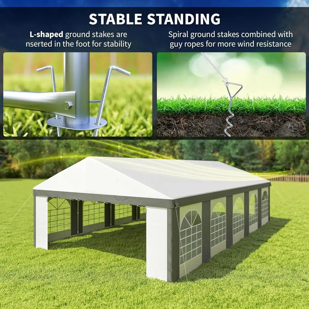 30ft x 20ft Heavy-Duty Outdoor Party Tent with Removable Sides and Waterproof Feature for Weddings and Events