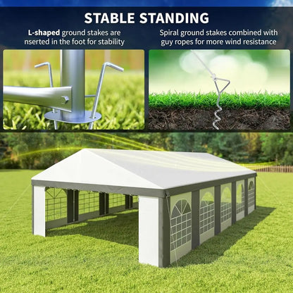 30ft x 20ft Heavy-Duty Outdoor Party Tent with Removable Sides and Waterproof Feature for Weddings and Events