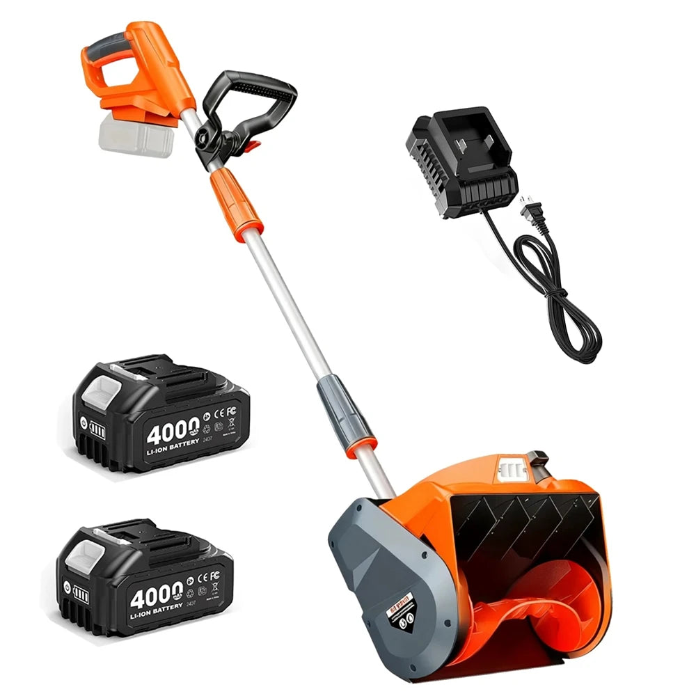 TaskStar Cordless Snow Blower w/LED Light 23 Ft Thrower Distance Electric Snow Shovel With 2 4.0Ah Batteries&Directional Plate