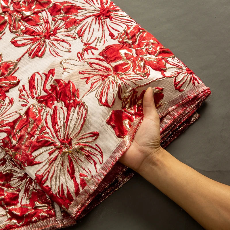 SJD LACA African Brocade Lace Fabrics 2025 High Quality Tulle Damask Nigerian Jacquard French Lace For Sewing Women Dresses 3830