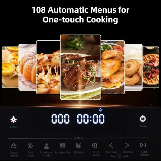 Single Wall Oven 24" Built-In Electric Ovens with 8 Baking Modes, 108 Automatic Recipes, 2.5 Cu. Ft Convection Wall Oven