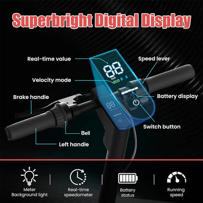 HEZZO 500W Electric Scooter G30 Dual Motor Top Speed 35KM/H 36V15Ah，10 Inch Sport Folding eScooter