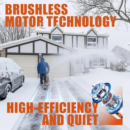 Cordless Snow Blower Battery Powered 18 Inch Remote Chute Control Brushless Motor Quiet Operation 58V 5Ah LED Lights Efficient