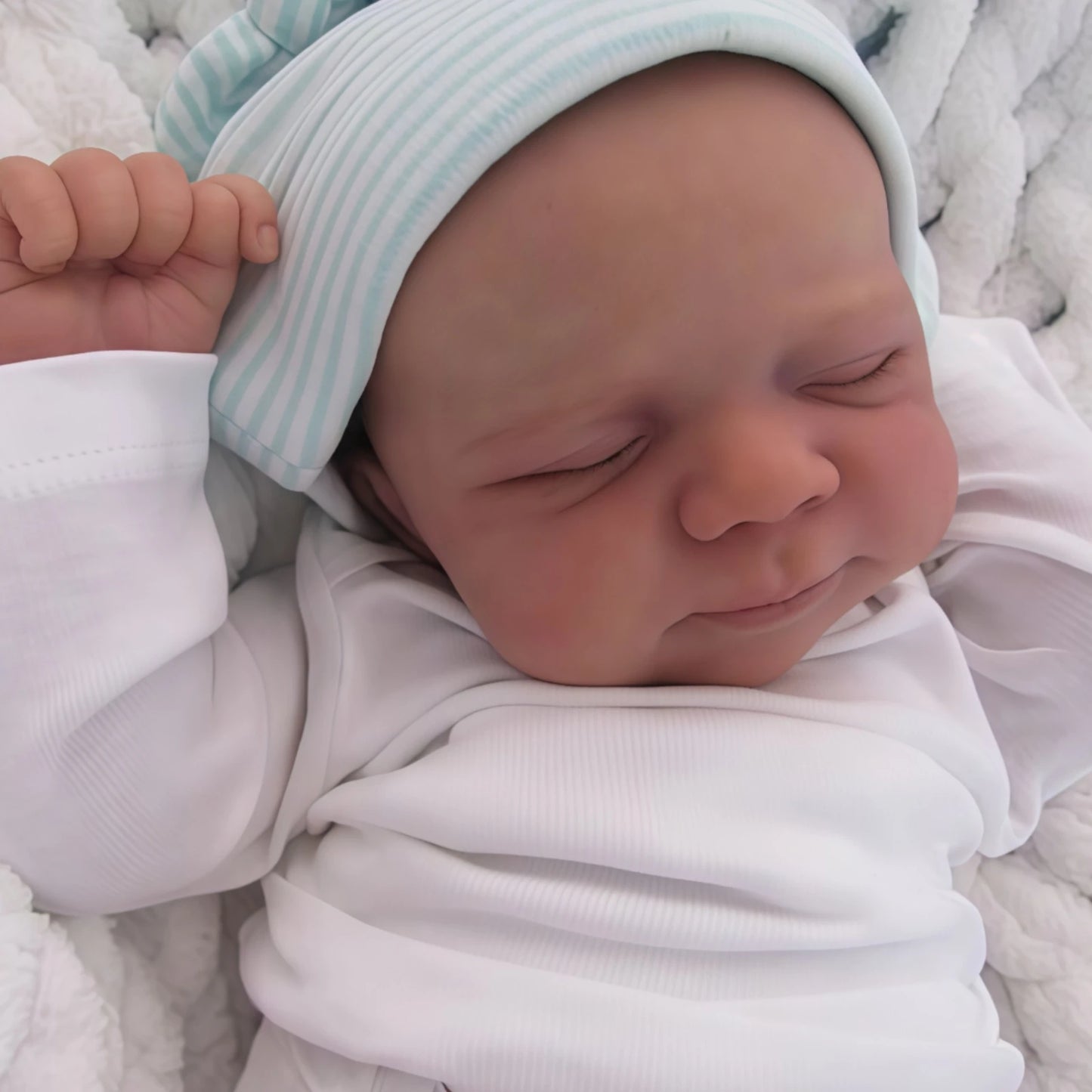 Risbecko 19 inch Already Painted Finished Reborn Baby Doll - Handmade Reborn Preemie Baby Newborn Kids Toy Gift Girl Dolls