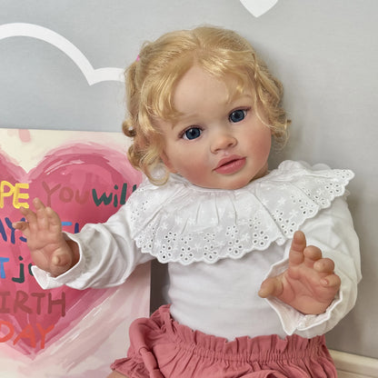 1PC 26inches Pippa Already Painted Finished Doll Reborn Toddler Huge Baby Siz Lifelike Soft Touch