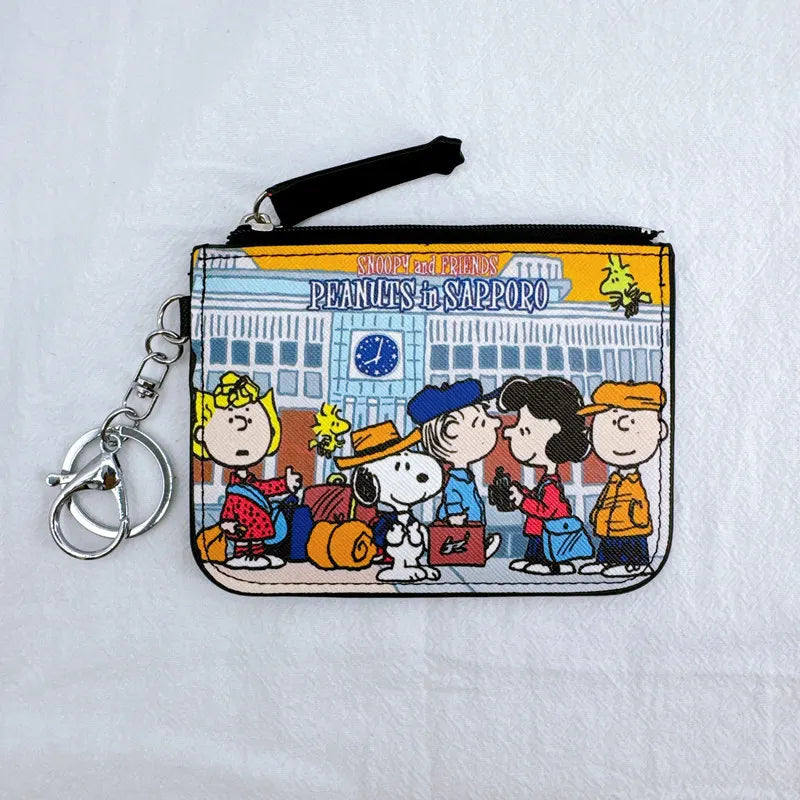 Snoopy Coin Purses Charlie Brown Cute Wallet Women Leisure Woodstock Zipper Card Holder Coin Pouch Lady Cases Giirls