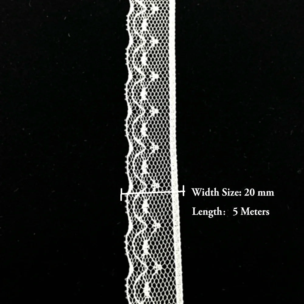 5 Meters White Black Lace Ribbon Assorted Pattern Trims for Gift Wrapping Christmas Wedding Decorations DIY Crafts Sewing Supply