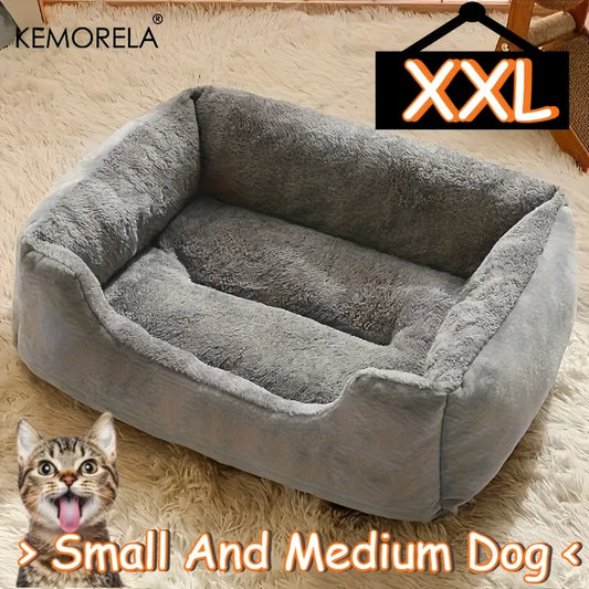 KEMOREL 1PC Cozy Plush Pet Bed For All Seasons Pet Lounger with Elastic, for Extra Small to Medium Breeds Multiple Sizes & Color