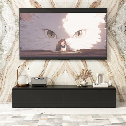 FUFU&GAGA Expandable 94 Inch TV Stand with Storage Credenza, Media Console Cabinet with Wide Desktop for Living Room, Black ﻿