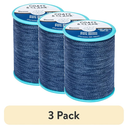3 Pack Cotton Covered Polyester Denim Thread 180 Yards Ideal for Sewing Mending Jeans Hand Machine Use Premium Quality Thread
