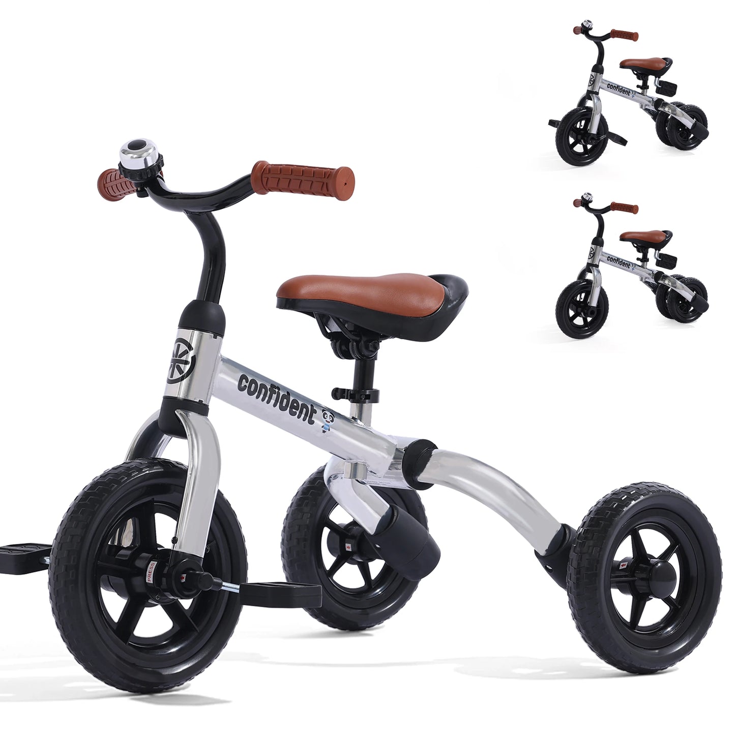Toddlers Tricycle for 2/3/4/5 Years Old Boy&Girl with Detachable Pedal And Training Wheel Baby Balance Riding Bike Birthday Gift