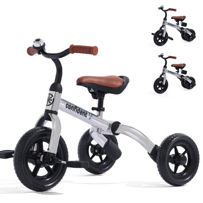 Toddlers Tricycle for 2/3/4/5 Years Old Boy&Girl with Detachable Pedal And Training Wheel Baby Balance Riding Bike Birthday Gift