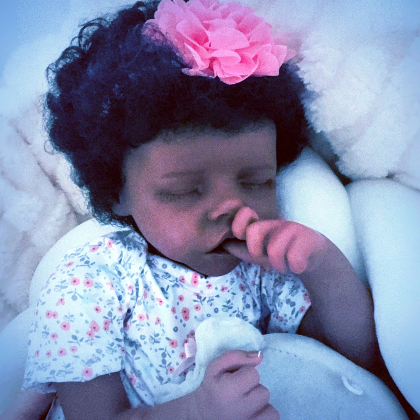 Risbecko 17 Inch Lifelike Black Reborn Baby Doll - African American Soft Cloth Body Doll - Birthday Gift/Christmas Gift