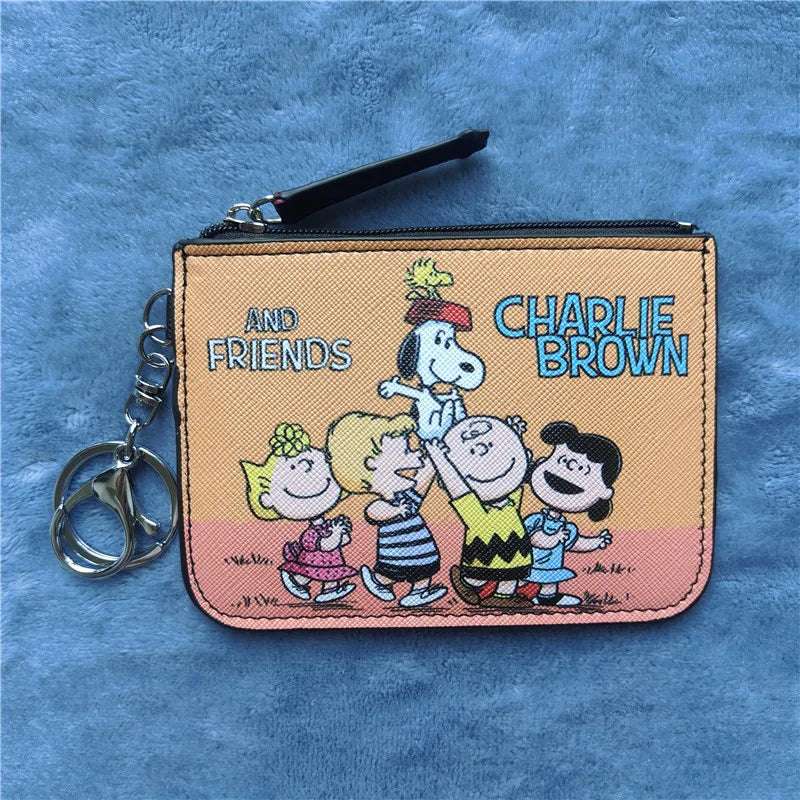 Snoopy Coin Purses Charlie Brown Cute Wallet Women Leisure Woodstock Zipper Card Holder Coin Pouch Lady Cases Giirls
