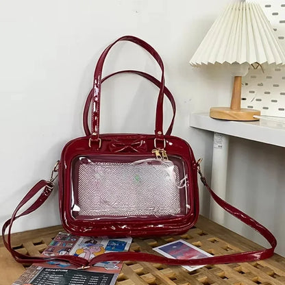 Transparent Japanese Cute Patent Leather Itabag Fashion Girls  Student JK Shoulder Bag Personality Crossbody Bag Ita Bag Сумка