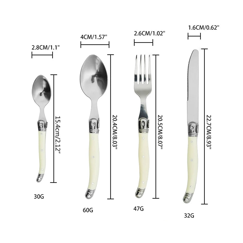 Vintage Dinnerware Steak Knife Fork Spoons Teaspoon Cutlery Stainless Steel Restaurant Flatware Dinner Set Kitchen Tableware