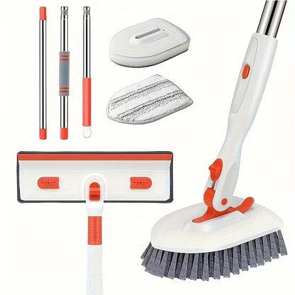 3 in 1/4 in 1 tile bathtub floor brush with 52 "adjustable long handle shower cleaning brush and 3 removable replacement brush h