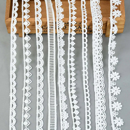 5Yard/rol White Lace Ribbon Tape Fabric Wedding Decoration Gift Wrapping Embroidered Lace Trim DIY Clothes Sewing Craft Supplies