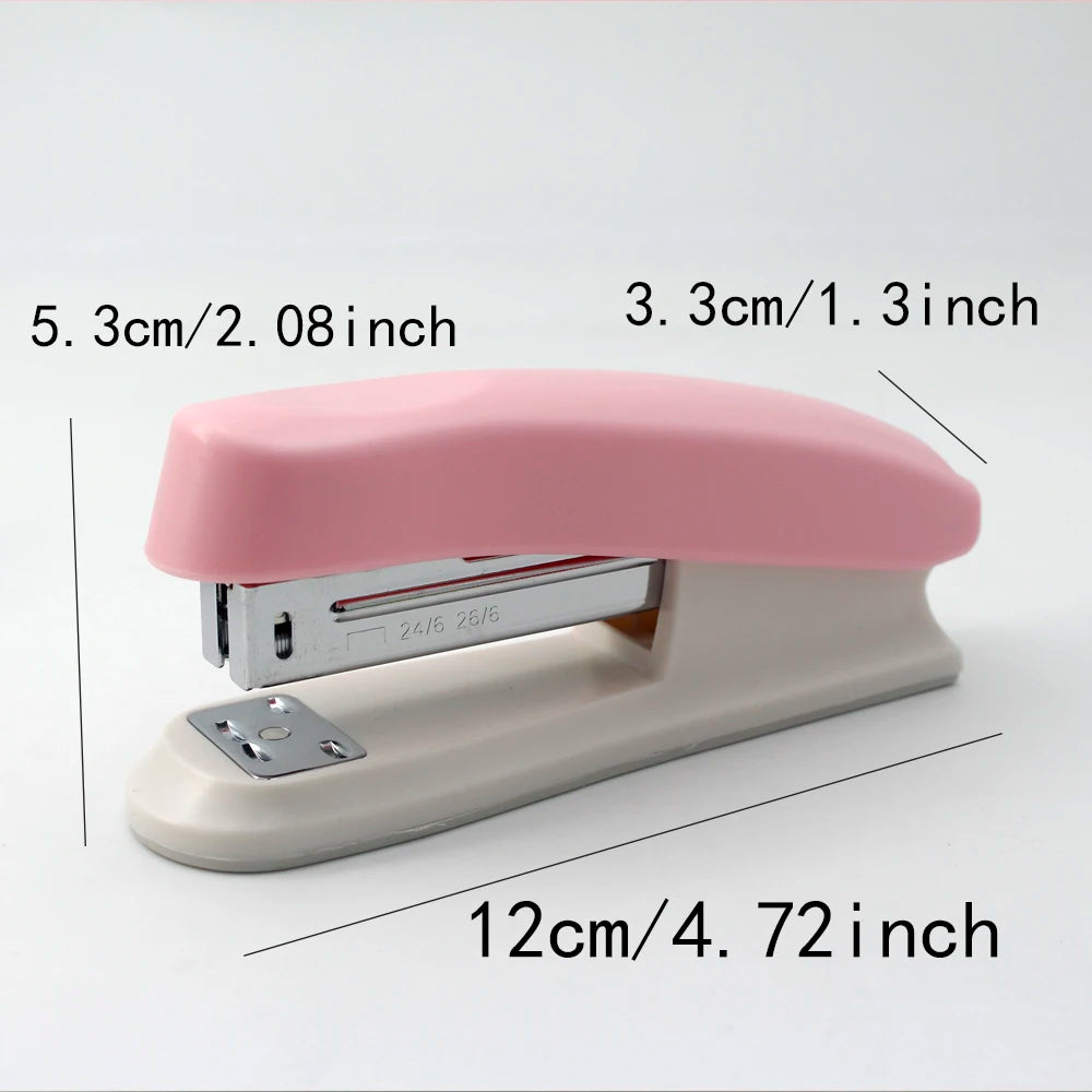 Macaron-colored desktop stapler, stylish, cute, easy to use, and durable, suitable for 24mm/26mm staples, perfect for school