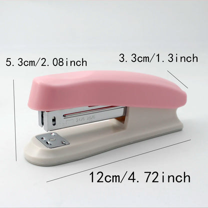 Macaron-colored desktop stapler, stylish, cute, easy to use, and durable, suitable for 24mm/26mm staples, perfect for school