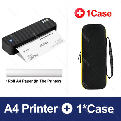 Portable A4 Thermal Printer Bluetooth Photos PDF Document Printing Machine Folded Rolls Paper For Office Work Home School Travel