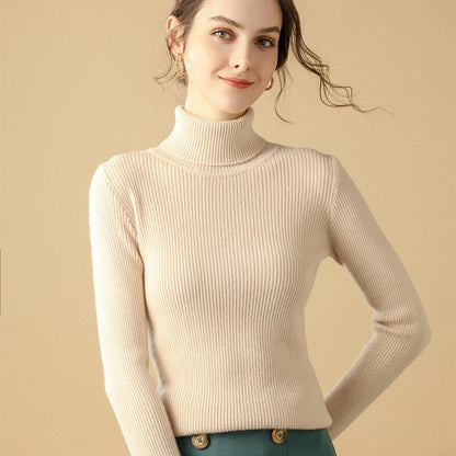 Sweater Women New Arrival 2025 Autumn Winter Turtleneck Sweaters Korean Style Simple Base Layer Pullover Thick Solid Slim Tops