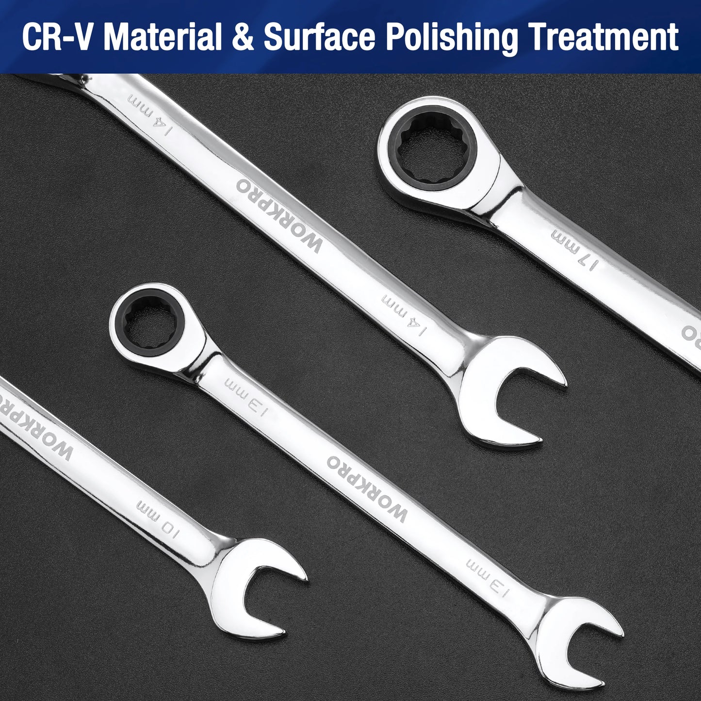 WORKPRO 23pc Ratcheting Wrench Set  with Box ,72 Teeth Wrench with Box, Wrench Repair  Tool Set