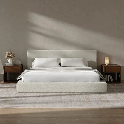 Cloud Upholstered King Bed Frame with Headboard, 5 Inch Foam Padded Platform, No Box Spring, Easy Assembly,Customized