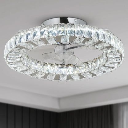 VETRULUS Led Ceiling Fan Lamp With Remote Control Living Room Lighting Crystal Chandeliers Decoration Home Luxury Hanging Light