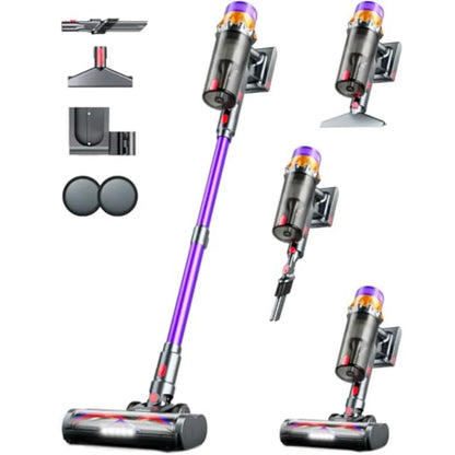 Cordless Vacuum Cleaner 500W 50KPA 70Mins for Home Self-Standing Stick Vacuum with LED Display Anti-Tangle Lightweight Recharge