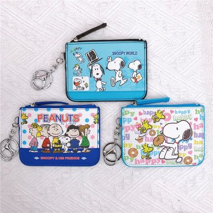 Snoopy Coin Purses Charlie Brown Cute Wallet Women Leisure Woodstock Zipper Card Holder Coin Pouch Lady Cases Giirls