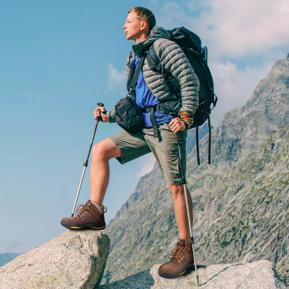 Zoleker Hike Boots for Men,Soft Toe, Slip Resistant Safety Shoes, Waterproof Anti-Fatigue Brown