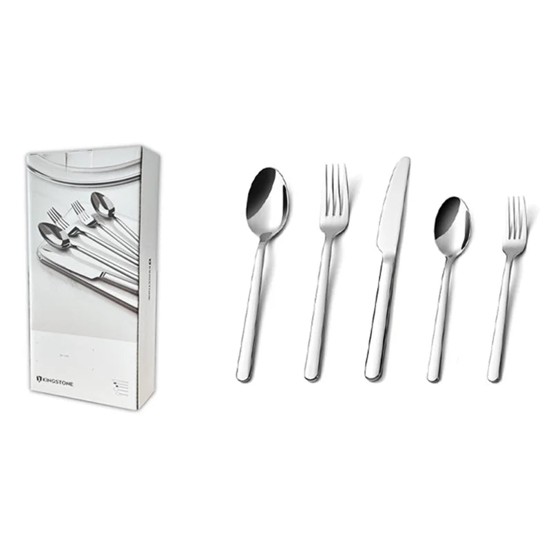 5PCS premium quality 420 and 18-10 Stainless steel Dinnerware Set cutlery set steak knife and fork dessert fork and spoon