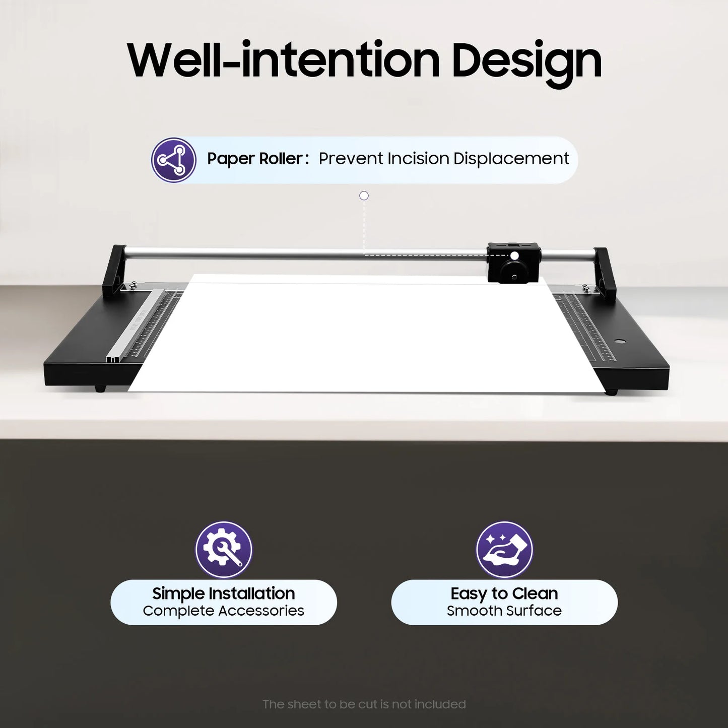 24-inch Paper Cutter Trimmer, Manual Precision Rotary Paper Cutter, Rotary Photo Paper Cutter Trimmer for Photo Sticker Shops