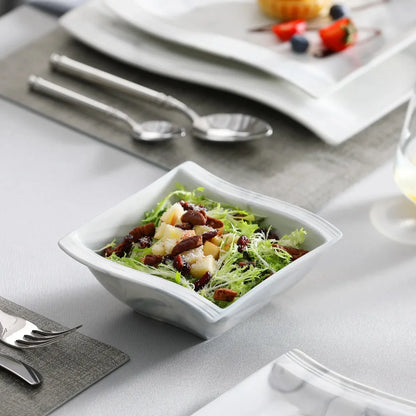 MALACASA FLORA 26-PIECE Nordic European Marble Gray Porcelain Tableware Set with 6PCS Bowl Dinner Plate Dessert Soup Plate