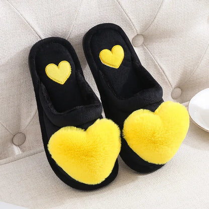 2025 Winter Cute Cotton Slippers for Women Winter Warm Shoes Soft Fur Thick Sole Anti-slip Couples Indoor Home Floor Slides