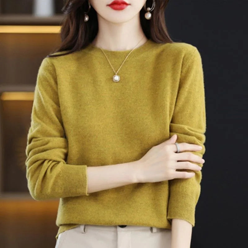New Women Sweater O-neck Autumn Winter Basic Pullover Warm Casual Pulls Jumpers Korean Fashion Spring Knitwear Bottoming Shirt